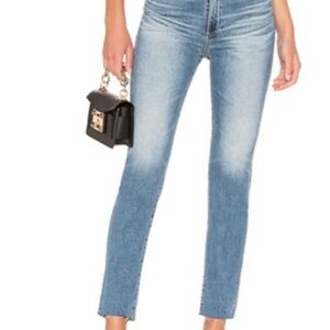 Ag Adriano Goldschmied Blue Ankle Cropped Jeans